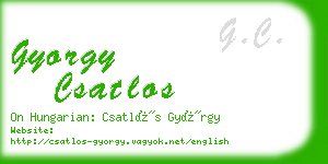 gyorgy csatlos business card